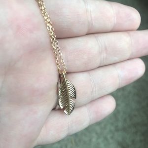 Gold Color Feather Necklace